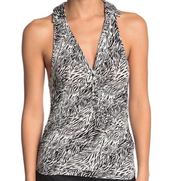NEW Free People Coco V-Neck Zebra Animal Print Racerback Tank Top XL - Picture 12 of 12
